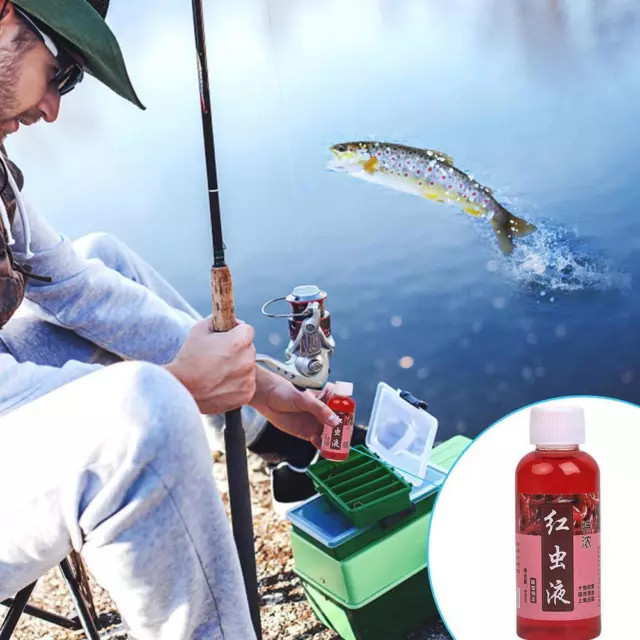 60/100ml Strong Fish Attractant Concentrated Red Worm Fish Liquid Bait U4S7