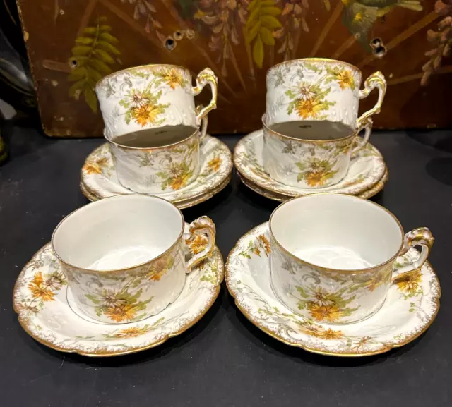 Anciennes Tasses En Porcelaine Fine De Limoges Epoque Fin Xixeme