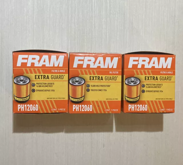 Fram Extra Guard Oil Filter PH12060 10K Mile Protection Lot of 3