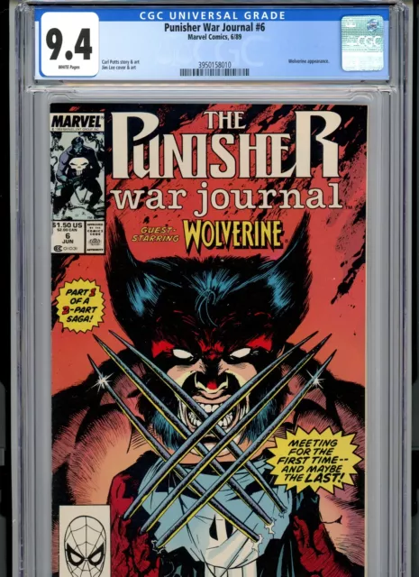 Punisher War Journal #6 CGC 9.4 VS. Wolverine WP Jim Lee Art + #7 Disney MCU