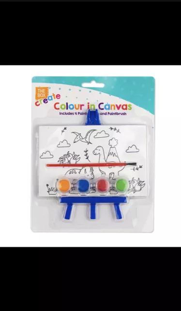 Mini Colour In Canvas Board with Brush Kids Activity Gift Set Party Favors  UK