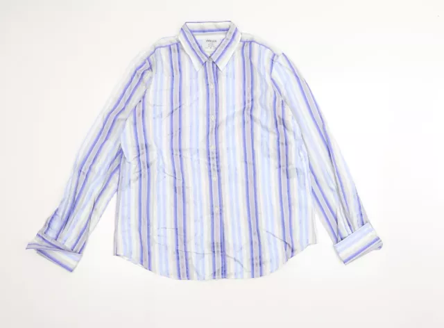 T.M.Lewin Mens White Striped Cotton Dress Shirt Size 16 Collared