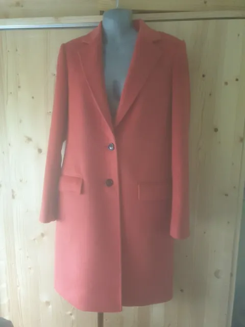 Jigsaw Wool Coat In Red  Uk 8 Xsmall