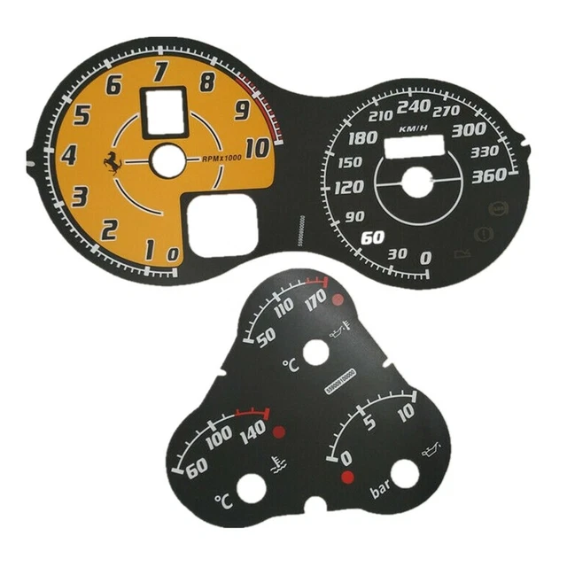 360KM/H DASHBOARD INSTRUMENT Cluster Overlay Gauge Faces ForFerrari 360