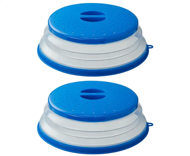 2Pcs Collapsible Microwave Splatter Cover for Food, Dishwasher-Safe, Microwav...