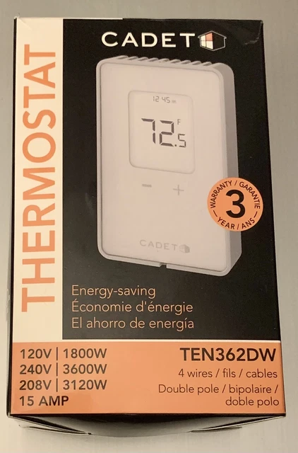 CADET ELECTRONIC PROGRAMMABLE Thermostat TH115A240DB Double Pole J186  $44.99 - PicClick