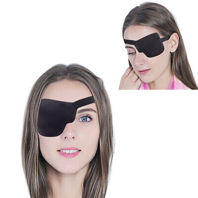 Parche para ojos pirata unisex negro parche para ojos individuales parche para ojos cóncavo de un ojo $g