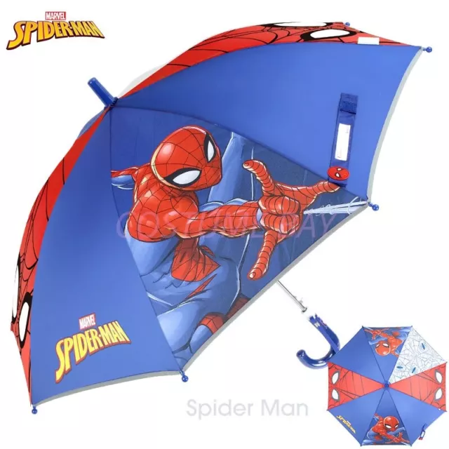 Kids Disney Umbrella Waterproof Captain America Spiderman Pink Blue Frozen Elsa