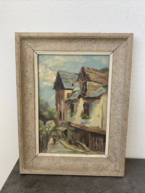 BIGOUDAINE Oil on canvas signé CRISTI tableau Bretagne Ancien vintage
