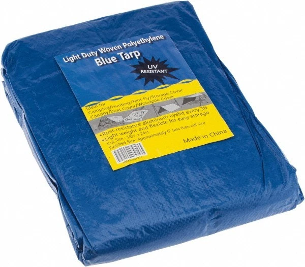 Value Collection 24' Long x 18' Wide Polyethylene Tarp & Dust Cover Blue