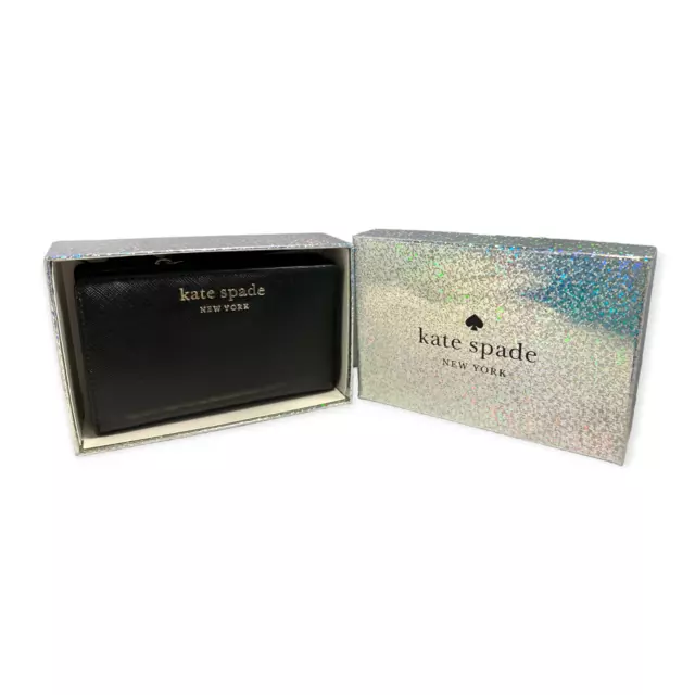 Kate Spade New York Medium Bifold Wallet *Black* Saffiano Leather