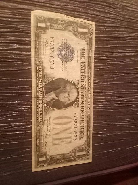1928 A $1 One Dollar Bill Silver Certificate Blue Seal Banknote US Funny Back