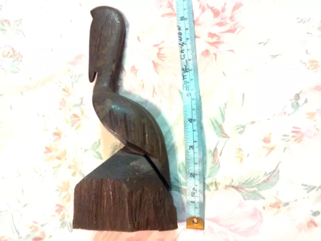 Vintage Hand-Carved Pelican Made Out of Hardwood-Very Solid, Rare Nice Piece!