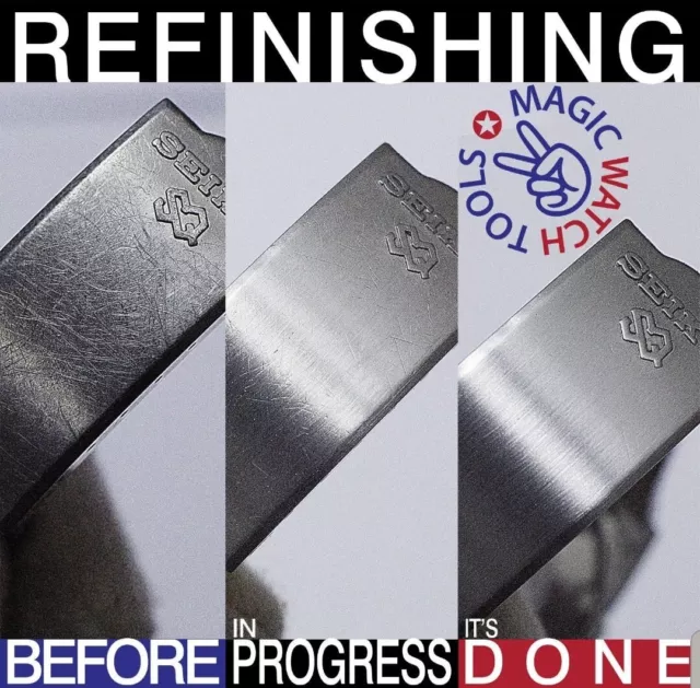 4x Refinishing Watch Pad  - Satin (Brushed) STEEL/TITANIUM Scratch Removal