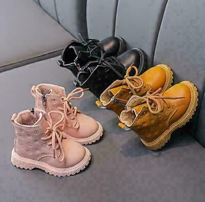 Kids Baby Ankle Snow Boots Girls Toddler Chelsea Warm Winter Fur Lined Shoes