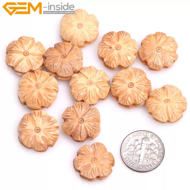 17mm Handcarved Animal Bond* Cabochon Coin Beads For Jewelry Making 12pcs 2