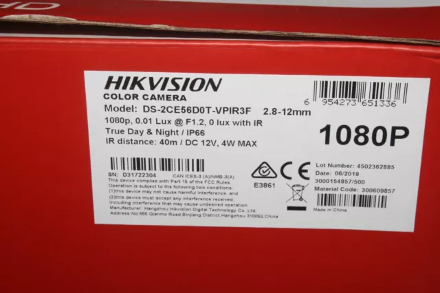 Hikvision Ds-2Ce56D0T-Vpir3F Turbo Hd 1080P 2Mp Vandalensicher Ir Dome Cctv Kamera 2