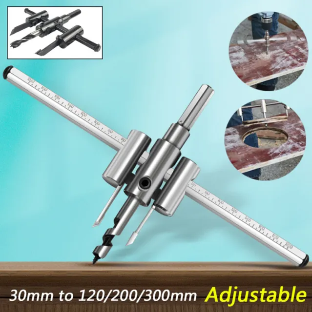 30 - 300 mm Verstellbarer Kreisschneider mit Doppelschneiden für Holz Gipskarton