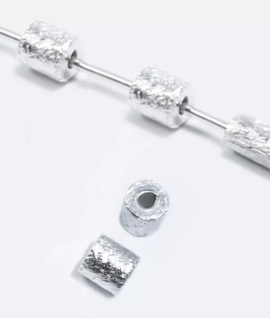INWARIA Zylinder 925 SILBER Perlen gebürstet Zwischenperlen Röhrchen, SS166
