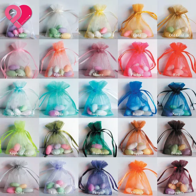 12-720 BULK Organza Wedding Party Favor Gift Candy Sheer Nylon Bag Jewelry Pouch