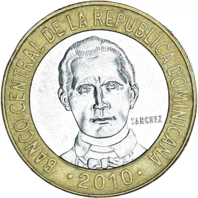 2010 Dominican Republic 5 Pesos Coin Republica Dominicana Moneda Banco Central