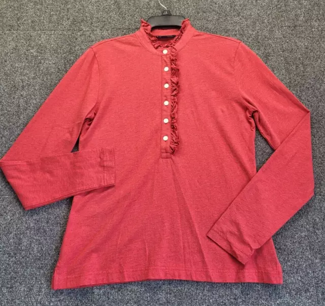 BROOKS BROTHERS WOMEN'S Knit Polo Shirt Red Size Light Weight 100% ...