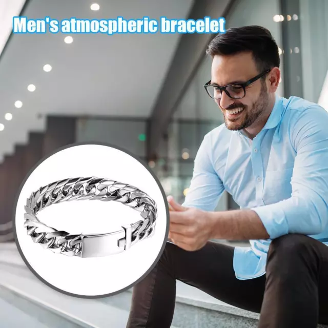 Alloy Adjustable Bracelet Streetwear Jewelry Fashion Men for Gift (Silver) #F