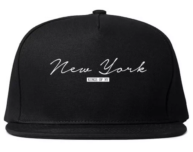 Kings Of NY New York Script Printed Snapback hat NYC Black Rare Exclusive