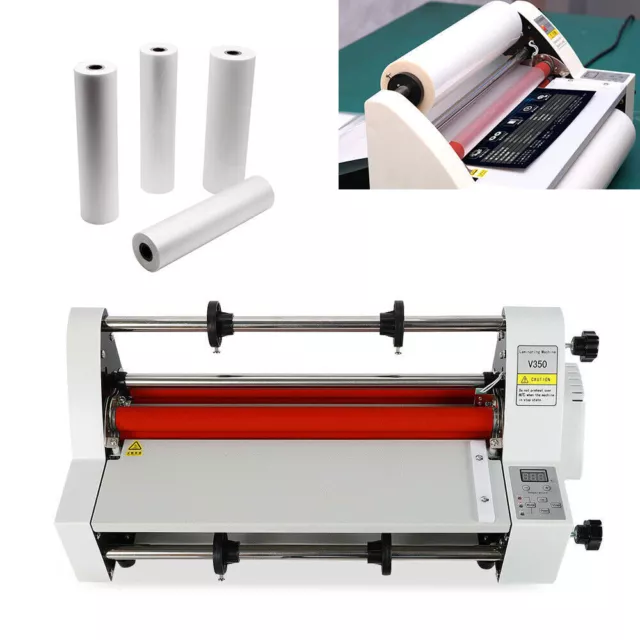 Hot Cold Roll Laminator Single+Dual Side Digital Display Laminating Machine 110V
