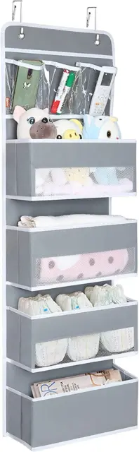 Door Hanging Organizer Nursery Closet Cabinet Baby Storage with 4 Large Pockets