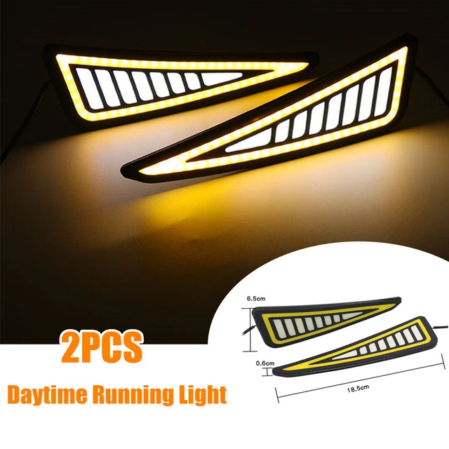 2PCS CAR UNIVERSAL DRL LED Daytime Running Light Driving Bulbs Turn ...