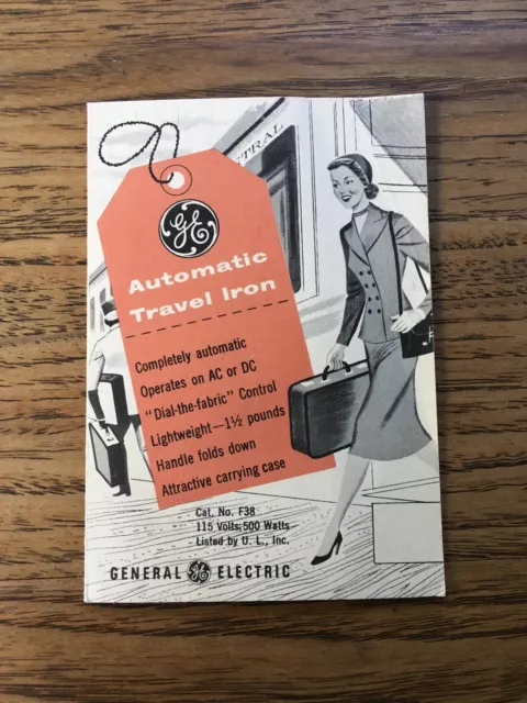 Vintage GE Automatic Travel Iron Instruction Manual Guide Ephemera