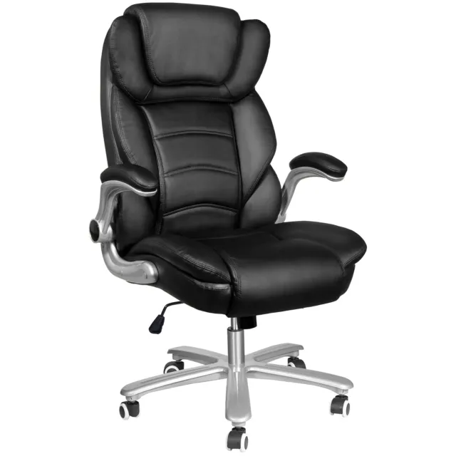 High Back Executive Office Chair Leather Computer Task Chair  Heavy People Black