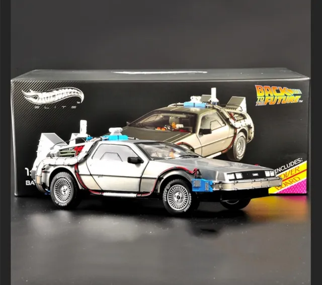 1/18 Scale Back to the Future DeLorean Time Machine Elite Diecast car Model Toy