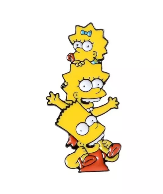The 3 Simpsons Siblings - Lisa, Bart & Maggie Lapel Pin/Brooch