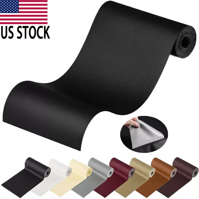 Leather Repair Tape Black Self-Adhesive Patch for Car Seats Couch Furniture Sofa