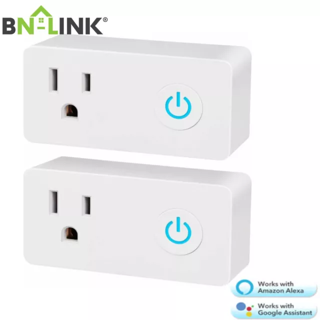 BN-LINK 2 Pack Smart Wi-Fi Plug Outlet Works with Alexa and Google Assistant