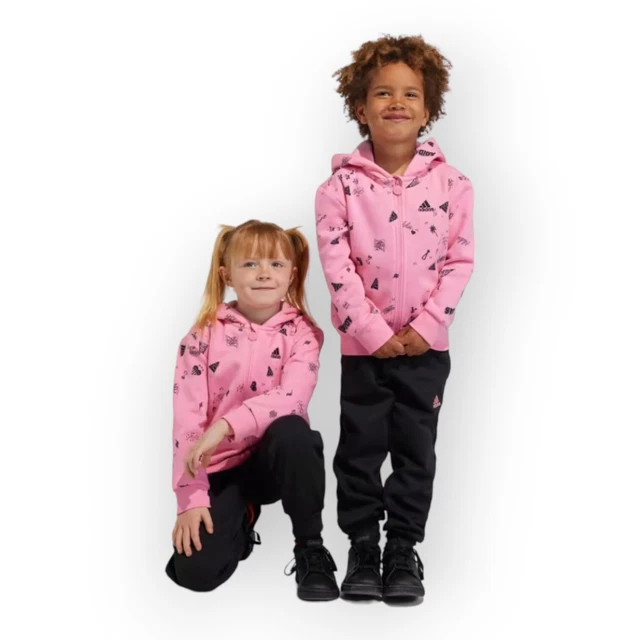 Tuta Adidas Bambina Completa Set Bimba Felpa Cappuccio Rosa e Pantaloni 4 8 Anni