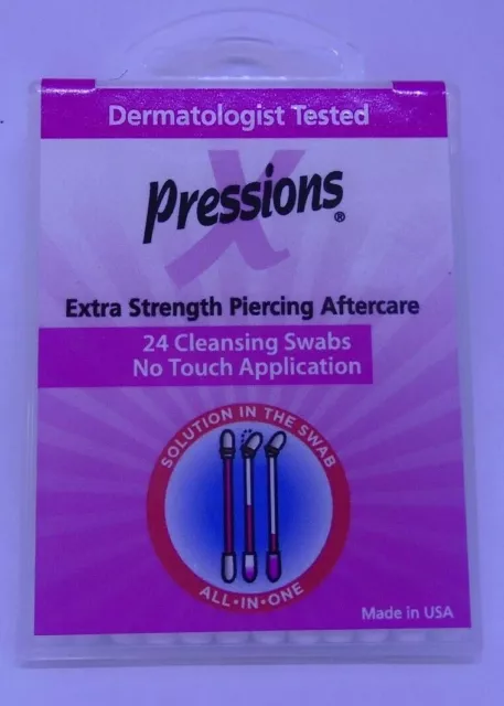 Piercings Aftercare Extra Strength Liquid Swabs 24 Swabs