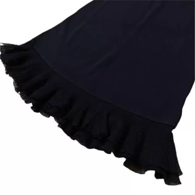 THEORY Torylevina Lustrate Ruffle-Hem Dress (Black, size S) 2