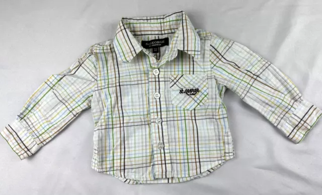 St George by Duffer Baby Boy 9-12 Months Check Shirt Long Sleeves Smart