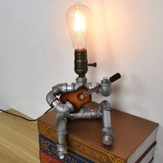 Industrial Robot Lamp Retro Style Steampunk Lamp Cute Table Lamp Water Pipe Lamp