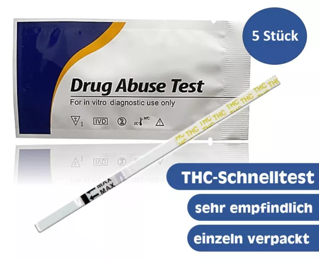 5x THC Drogenschnelltest (Cannabis, Marihuana, Haschisch), 50 ng/ml