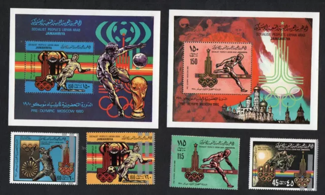 1979- Libya- Olympic Games- Moscow 1980, USSR- 2 MS+ Complete issue 4 v.MNH**
