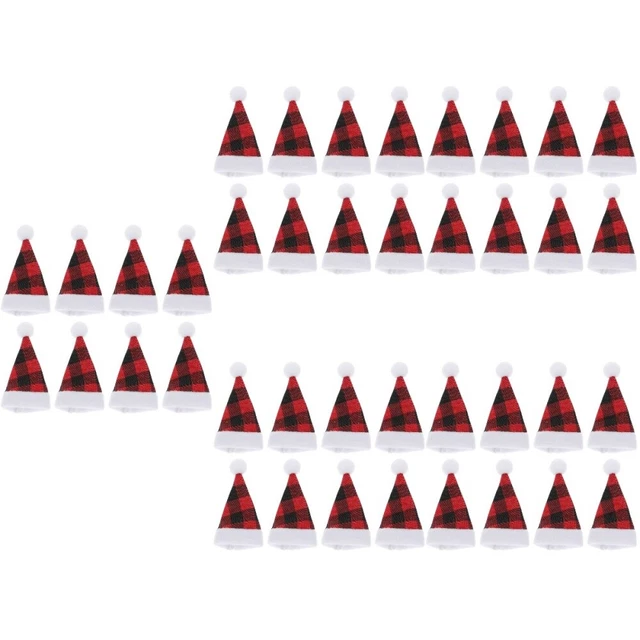 40 PIEZAS Mini Santa Claus Sombreros Navidad Botellas de vino Sombrero Fiesta