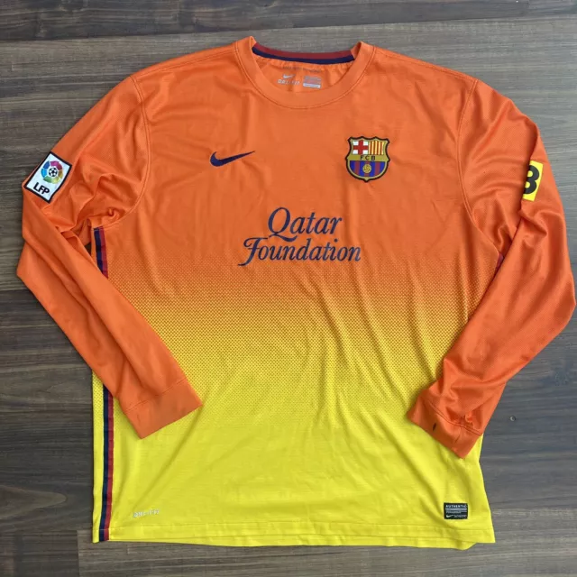 XXL Barcelona Football Shirt Away Long Sleeve LS 2012-13 Nike