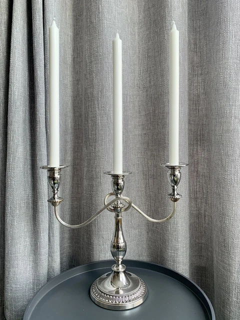 Viners Of Sheffield Alpha Silver Plate Antique Candelabra 30cm High