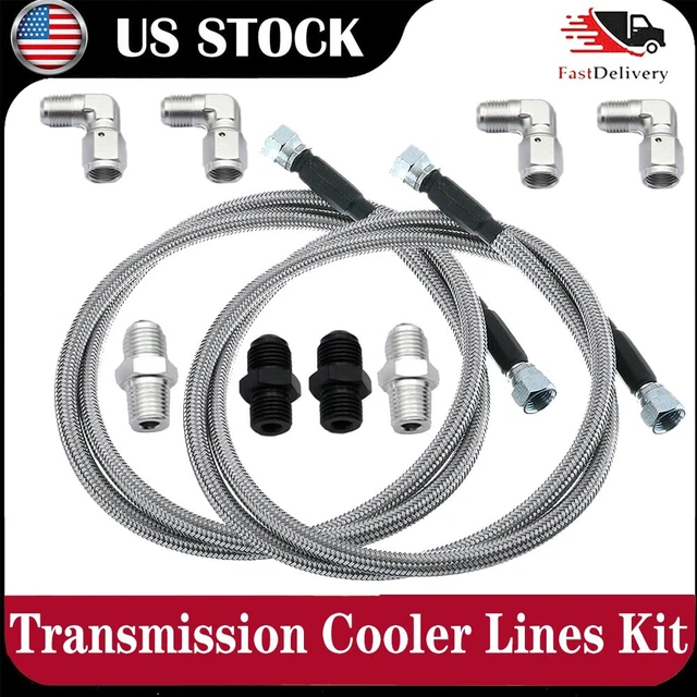 GM 4L60E 4L65E Automatic Transmission Cooler Lines Kit 6AN Fiber & SS