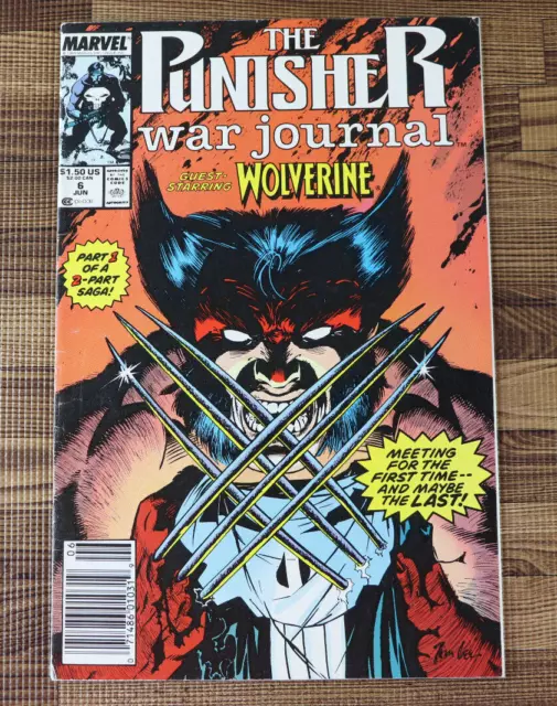 1989 Marvel Comics The Punisher War Zone #6 Wolverine Appearance NEWSSTAND G/FN+