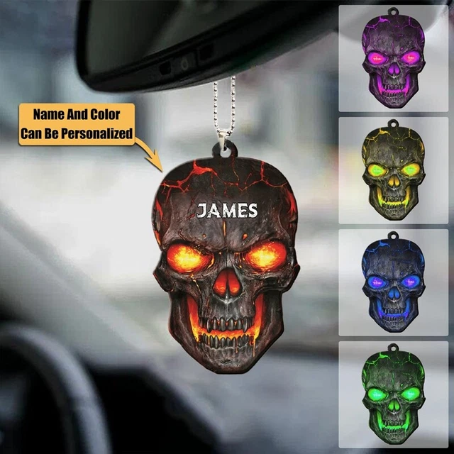 Kreativer Halloween-Schädel-Auto-Anhänger Acryl-Rucksack-Schlüsselanhänger ,+